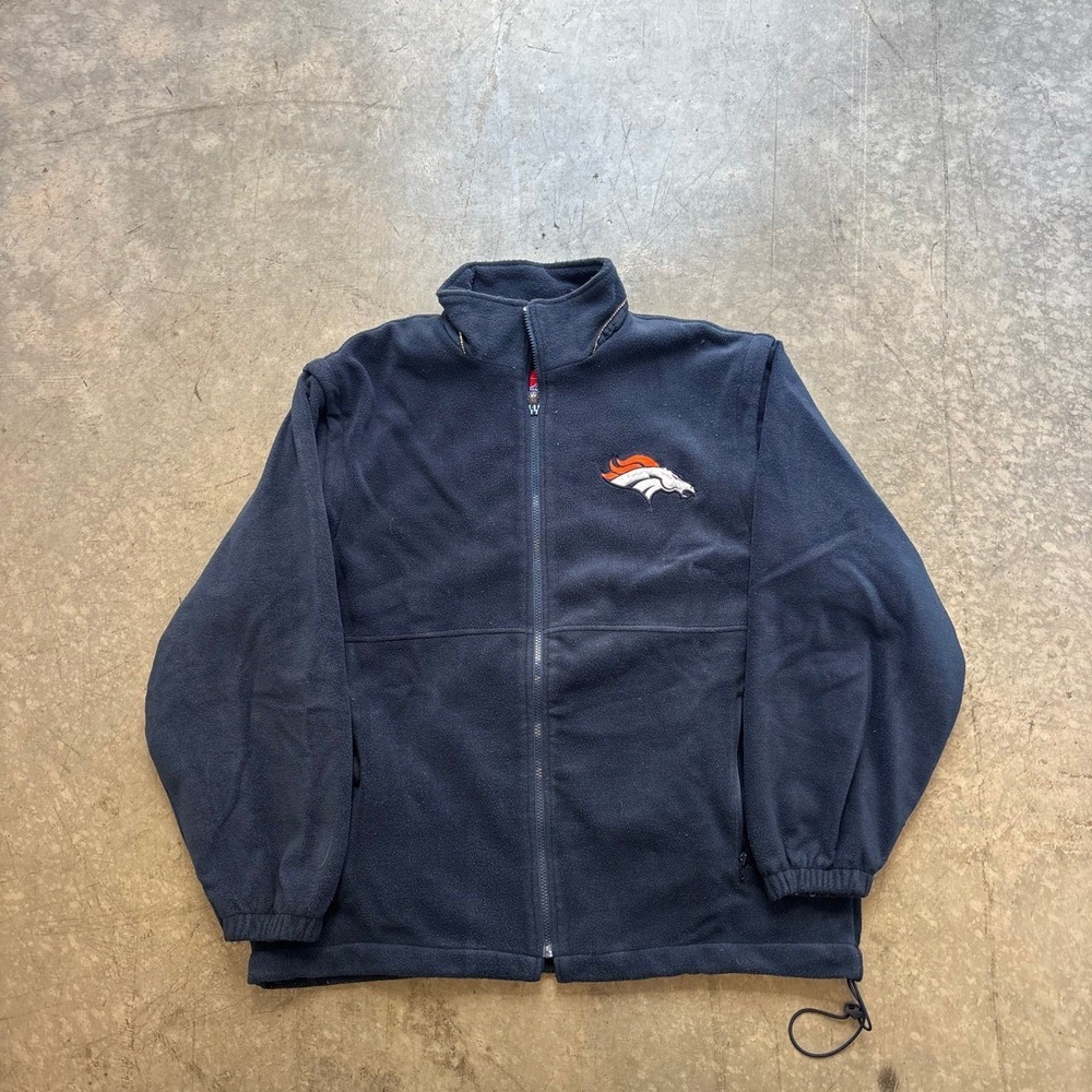 Denver Broncos NFL Full Zip Fleece Jacket Size Large